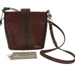 Brighton  Brown Ferrara elliette Embossed Leather Bucket Bag Photo 1