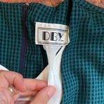 80s VINTAGE BLUE & GREEN GINGHAM PREPPY OFFICE DRESS Size M Photo 3