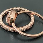Morganite 925 Rose Gold Solitaire & Eternity Engagement Ring Set Size 7 3g Photo 4
