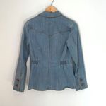 Gap  Women's Denim Jean Jacket Stretch Button Collared Long‎ Sleeve Blue Small Photo 1