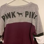 PINK - Victoria's Secret Maroon Lace Up Pullover Sweatshirt Photo 1