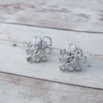 Vintage Screw On Earrings Silver Tone Photo 6