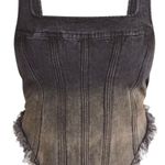 Pretty Little Thing NWT Plus Washed Black Seam Detail Corset, size 12 Photo 2