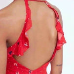 Urban Outfitters ⭐️  Kimchi Blue Red Floral backless Romper in size 10 Photo 8