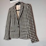 Linda Allard Ellen Tracy Houndstooth Blazer Silk Black Cream Womens Size 6 Photo 1