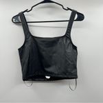 Olive & Oak Olive + Oak Black Faux Leather Sleeveless Crop Top Size S Photo 1