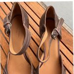The Twins Vintage Style Brown Leather Mary Jane Pumps Ankle Strap Heels Size 41 Photo 1
