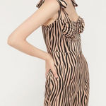 LIONESS Urban Outfitters Woman Like Me Tie Jumpsuit Zebra Print Size Small Photo 0