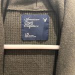 American Eagle American Eagle Outfitters Womens Olive Green Waffle Knit Cardigan Sweater Large Photo 3