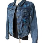Pilcro and the Letterpress Anthropologie Pilcro Beaded Embroidered Denim Jacket Photo 3