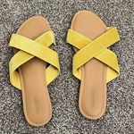 Old Navy Mustard Tan Sandals X-Pattern Straps Photo 0