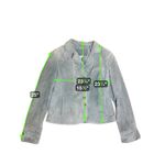 Live a Little  Vintage Y2K Blue Leather Jacket Women’s Size S Button Front Photo 5