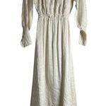 All Saints Lary White Linen Silk Shoulder Long Sleeve Slit Midi Dress Size 6 Photo 15