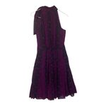 White House | Black Market WHBM women's size 2 dress purple black snakeskin high neck bow white house XS Photo 6