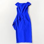 $1165 Roland Mouret Aldingham AsymmetricCrepe Peplum Blue Dress NET Photo 2