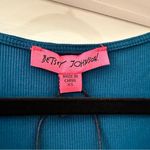 Betsey Johnson  Mini Rib Flutter Sleeve Midi with Ruched Slit sz XS Blue Saphire Photo 5
