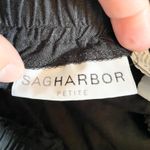 Sag Harbor Petite Linen Blend Embroidered Cropped Pants Drawstring Black Large Size undefined Photo 9