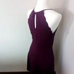 Socialite  Purple Plum Small‎ Scalloped Mini Skater Halter A-Line Dress Keyhole Photo 6