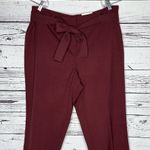 C by One NWT Size XL Burgundy High Waisted Slim Leg Ankle Pants w/ Belt Purple Photo 1