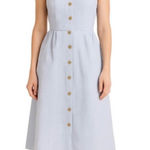 J.Crew NWT Women's Button Front Seersucker Blue White Stripe Tank Midi Dress 20 Photo 0