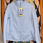 Andrew Marc NWT-  Ribbed Baby Blue Zip Up Sweater Photo 0