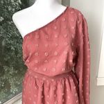 BTFBM Rose Pink One Shoulder Long Sleeve Mini Dress Size Large Photo 1