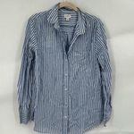 J.Crew  Factory Striped Button Front Spring Preppy Women Medium Lightweight Top Photo 0