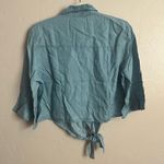 NWTs Denim Pearl Snap Crop Blue Size L Photo 3