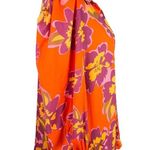 BTFBM Retro Button Down Large Shirt Top Bright Colors Lapel V Neck Orange Photo 12