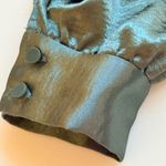 Belle Sky  Green Satin Cold Shoulder Top Sz Med Cuff Sleeves Whimsigoth Witchcore Photo 2