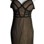 Revamped  Lace Illusion Bodycon Dress M Black Sweetheart Adjustable Straps Zip Photo 0