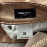 EXPRESS  Metallic Rose Gold Jeans‎ 2R Modern Straight Disco Party Cybercore Photo 6