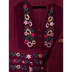 Free People  embroidered floral midi dress in raspberry size XSmall Photo 4