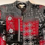 Christopher & Banks 90s Tapestry Jacket Red & Black Floral Design Women’s Large Photo 3