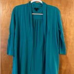 Talbots  Blue Open Front Cardigan Sweater Cotton Rayon Blend 3/4 Sleeve Small Photo 5