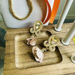 Handmade Dangle Drop Earrings with Chrystals Soutache handcrafted UniqueJewelry Photo 2