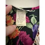 Women's Vintage Pink Black Pearl Button Lace Collar Grandmacore Floral Top S Photo 3