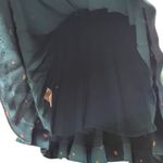 Free People NWT Abbie Tie Neck Puff Sleeve Reversible Mini Dress in Green Combo Photo 9