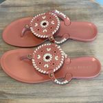 Jack Rogers  Pink Studded Whipstitching Perforated Eyelet Round toe Jelly Sandal Photo 1