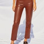 Abercrombie & Fitch Curve Love 90s Straight Pants Brown Leather Women’s Size 32 Photo 0