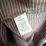 Polagram  | Charcoal Gray Yellow Striped Shirt Dress Tie Waist | Size Small Photo 4