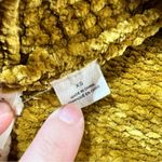Anthropologie Moth  Golden Mustard Yellow Velour Velvet Chunky Open Cardigan XS Photo 4