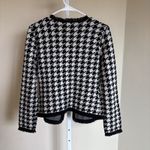 Sutton Studio Houndstooth Black White Cardigan 100% Merino Wool Petite Small‎ Size undefined Photo 4