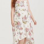 Torrid Sleeveless Ivory Floral Gauze Flowy High Low Summer Dress EUC Sz 1X Photo 15