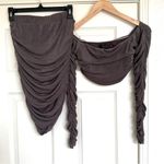 Michael Costello  X Revolve Jayce Gray Long Sleeve Skirt Set Size Small S Photo 10
