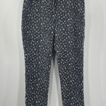 Nic+Zoe Pants Size 12 Cropped Navy Ikat Print Cropped Trousers Cotton Stretch Photo 10