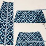 Kasper Abstract Print Pencil Skirt Back Slit Navy Blue Teal 10 Photo 8