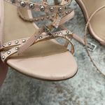 Steve Madden Baby Pink Leather Silver Studded Ankle Wrap Wish Stiletto Heels NEW Photo 9