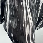 Worthington Womens Semi Sheer 2X Black White Blouse LS Classic Business Casual Career Work Photo 3