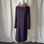 Vintage 1960s Lane Bryant Tall Shop Wool Coat w/ Genuine Mink Fur Collar Sz M Brown Photo 10